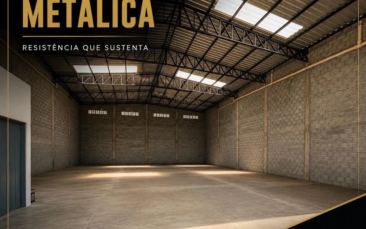 Galpão metálico em construção